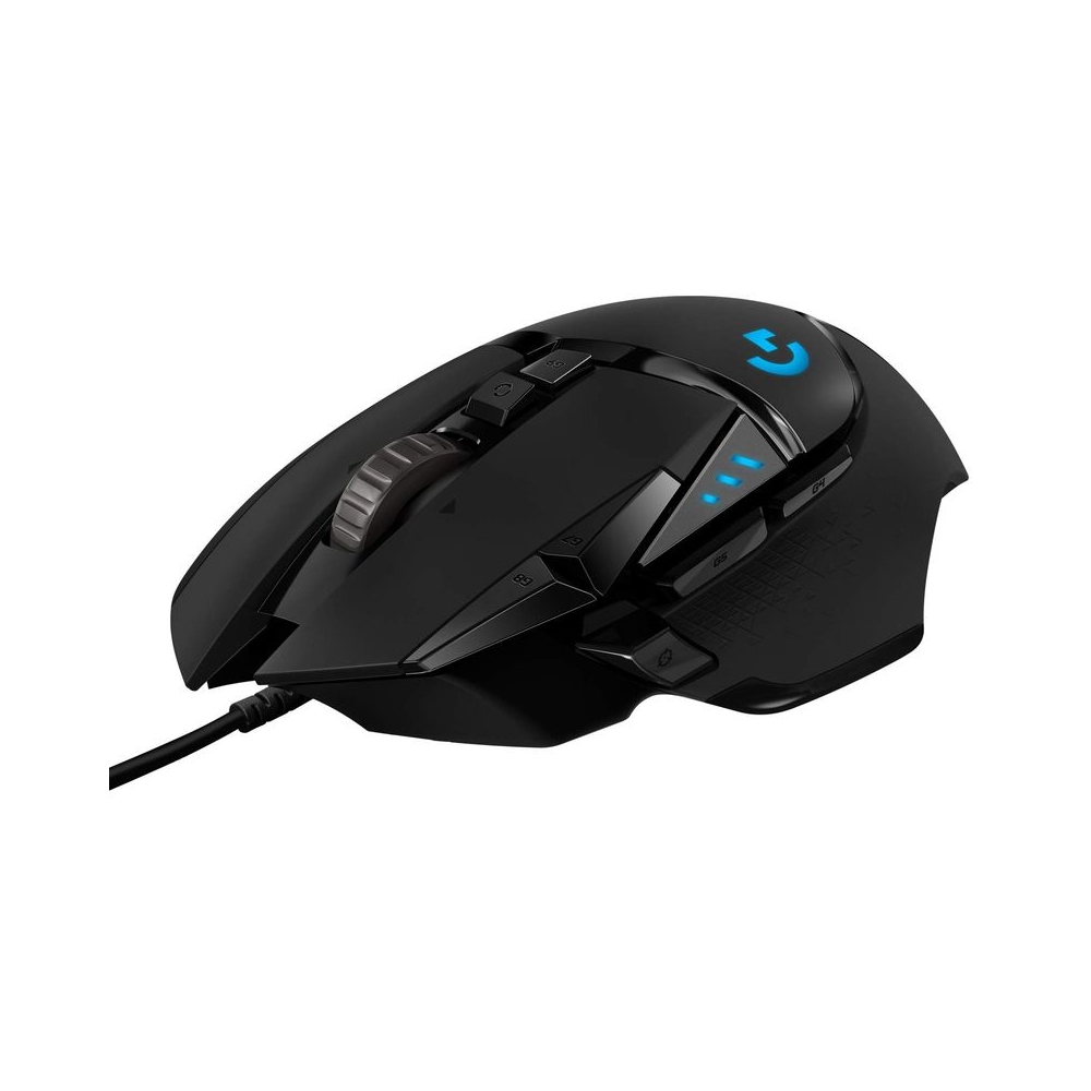 Logitech G502 Hero High Performance Wired USB Gaming Mouse, Hero 25K Sensor, 25,600 DPI, RGB, Adjustable Weights, 11 Programmable Buttons, On-Board Memory, PC/Mac - Black