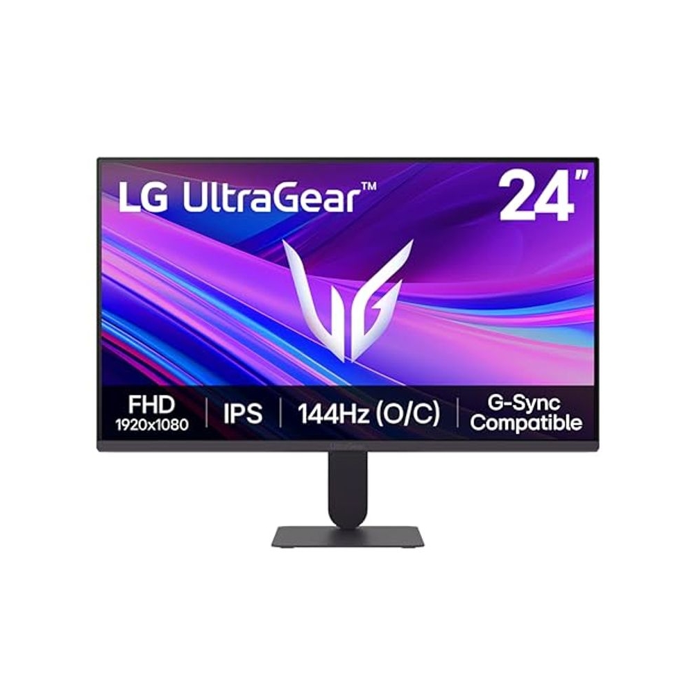 LG 24G411A-B 24-inch Ultragear Full HD (1920 x 1080) IPS Gaming Monitor, 144Hz (O/C), 1ms MBR, NVIDIA G-Sync Compatible, AMD FreeSync, HDR10, HDMI, DisplayPort, Slim Stand, Black