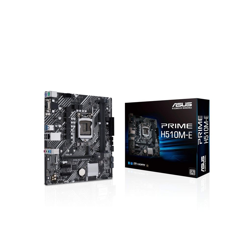ASUS Prime H510M-E Lga1200 (Intel 11Th/10Th Gen) Micro-ATX Motherboard (Pcie 4.0,M.2 Slot, 1Gb LAN, Dp,Hdmi, D-Sub, USB 3.2 Gen 1, Com Header, Tpm Header, 4K@60Hz), DDR_4
