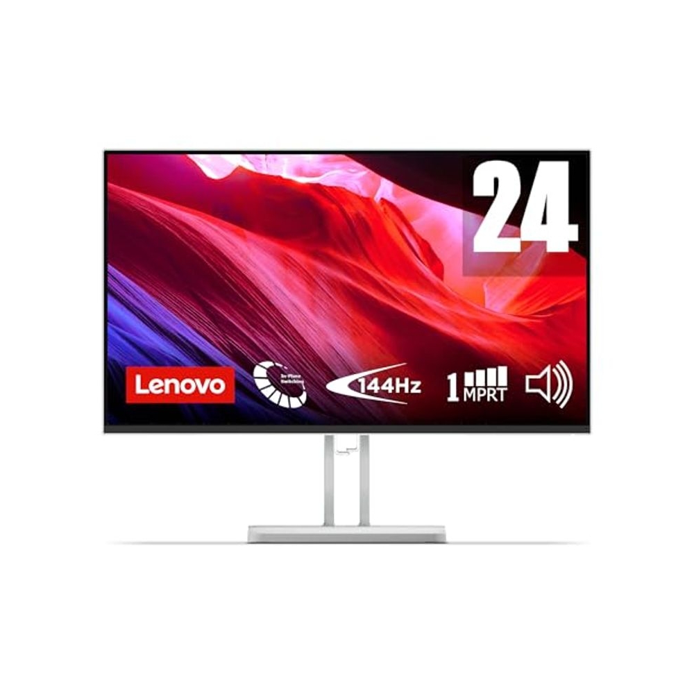 Lenovo L24-4C | 24" (60.96cm) FHD IPS 144Hz Ultraslim Monitor | 1ms, 2x3W Speakers, AMD FreeSync, 99% sRGB, 1x HDMI 1.4, 1x VGA| Tilt | Grey | 67DDKAC6IN