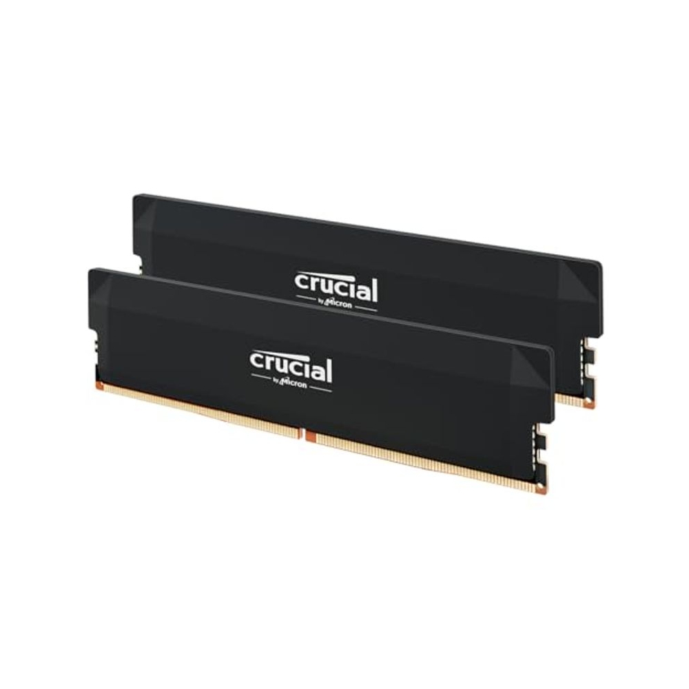 Crucial Pro DDR5 RAM 32GB Kit (2x16GB) 6400MHz CL38, Overclocking Desktop Gaming Memory, Intel XMP 3.0 & AMD Expo Compatible – Black CP2K16G64C38U5B