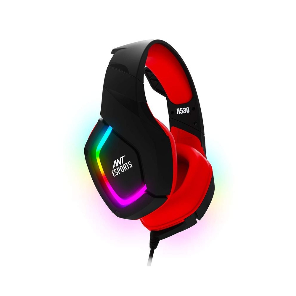 Ant Esports H530 Multi-Platform Pro RGB Gaming Headsetfor PC / PS4 / PS5 / Xbox One / Switch1 with mic, Black Red