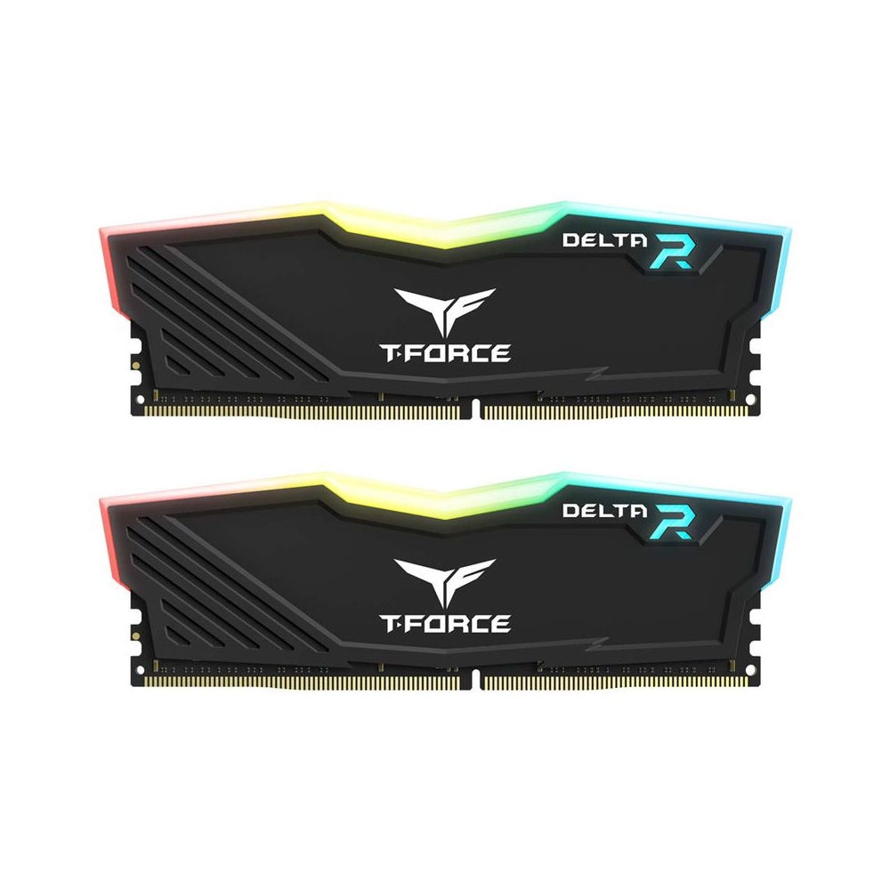 TEAMGROUP T-Force Delta RGB DDR4 32GB (2x16GB) 3200MHz (PC4-25600) CL16 Desktop Memory Module Ram TF3D416G3200HC16CDC01 - Black
