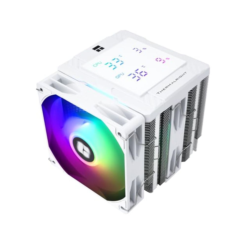 Thermalright Peerless Assassin 120 Digital ARGB White CPU Cooler, Double Towers and Double Fans Cooling, CPU Air Cooler, Digital Screen Top Cover, for AM4/AM5,Intel LGA1851/1700/115X/1200