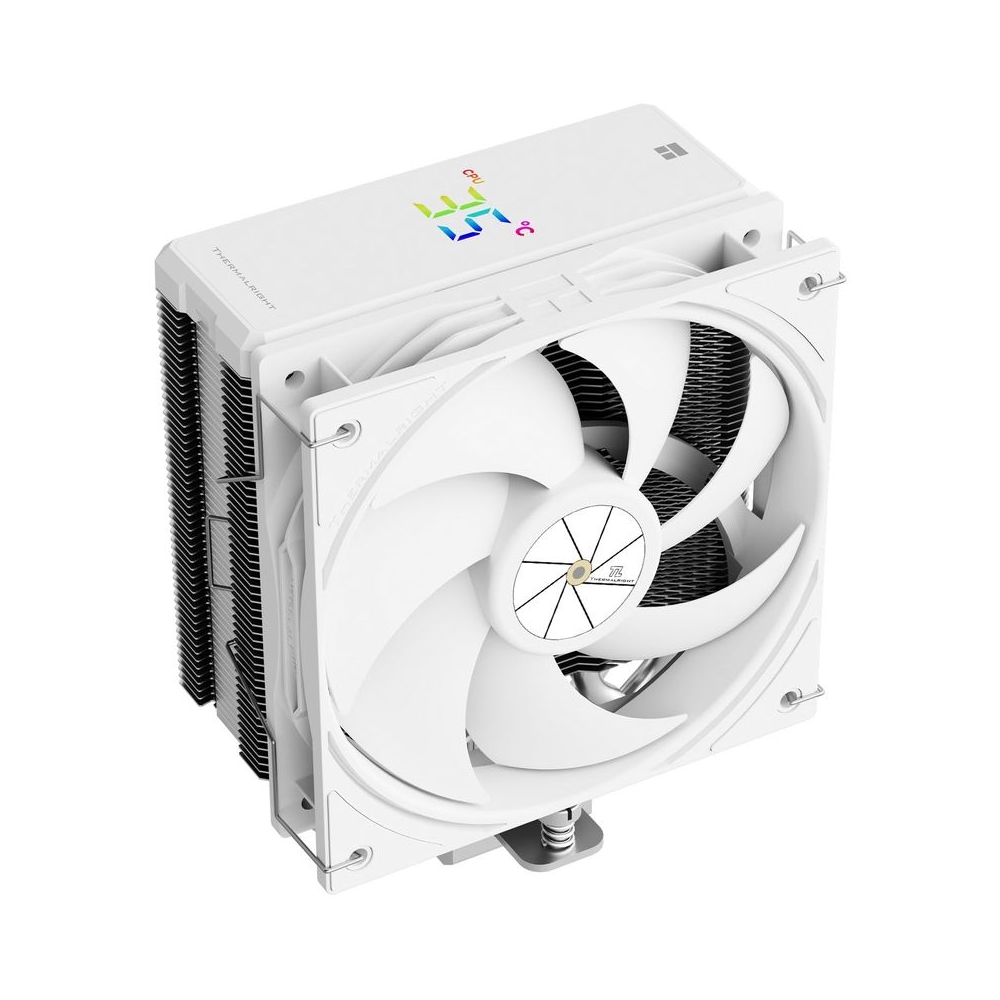Thermalright Assassin X 120R Digital White CPU Air Cooler, 2000RPM Speed,4 Heatpipes, 12cm Quiet PWM Fan CPU Cooler, Digital Screen Top Cover,for AM4/AM5,Intel LGA1700/1851/1150/1151/1200, PC Cooling