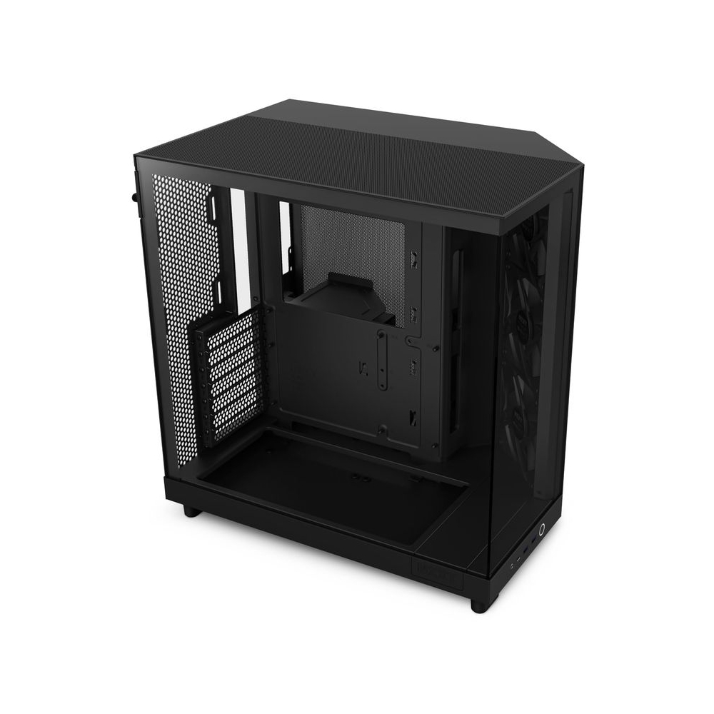 NZXT H6 Flow | CC-H61FB-01 | Compact Dual-Chamber Mid-Tower Airflow Case | Panoramic Glass Panels | High-Performance Airflow Panels | Includes 3 x 120mm Fans | Cable Management | Black