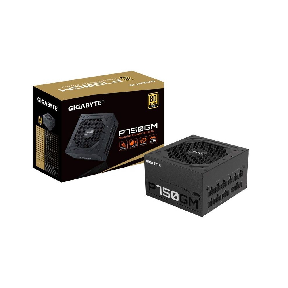 GIGABYTE GP-P750GM 750W ATX Power Supply | Fully Modular | 80 Plus Gold | Quiet Fan | Compact Design