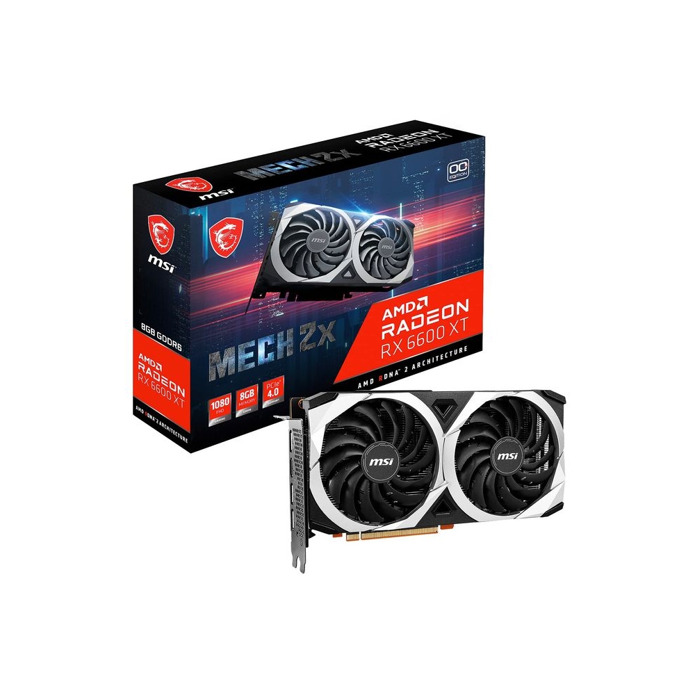 MSI Gaming pci_e_x16 AMD Radeon RX 6600 XT 128-bit 8GB GDDR6 DP/HDMI Dual Torx Fans FreeSync DirectX 12 VR Ready OC Graphics Card (RX 6600 XT MECH 2X 8G OC)