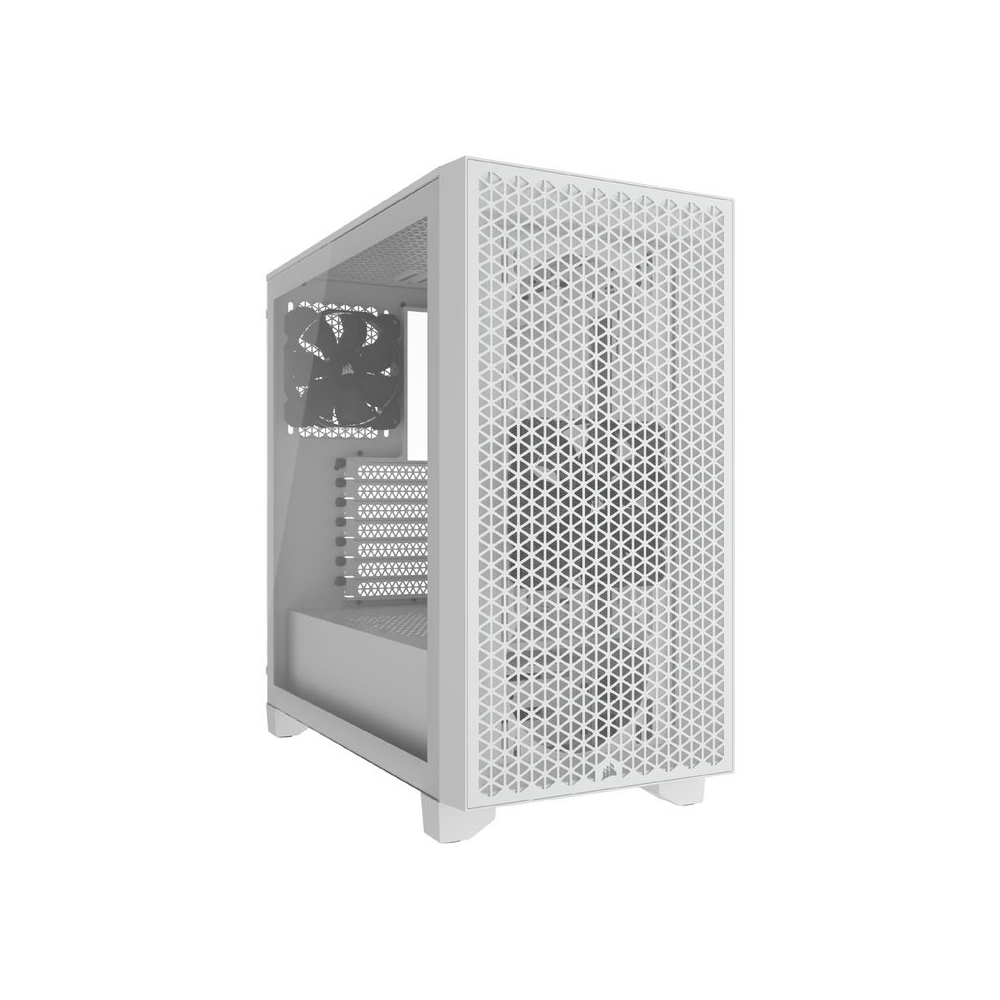 CORSAIR 3000D Airflow Mid-Tower PC Case - White - 2X SP120 Elite Fans - Four-Slot GPU Support – Fits up to 8X 120mm Fans - High-Airflow Design