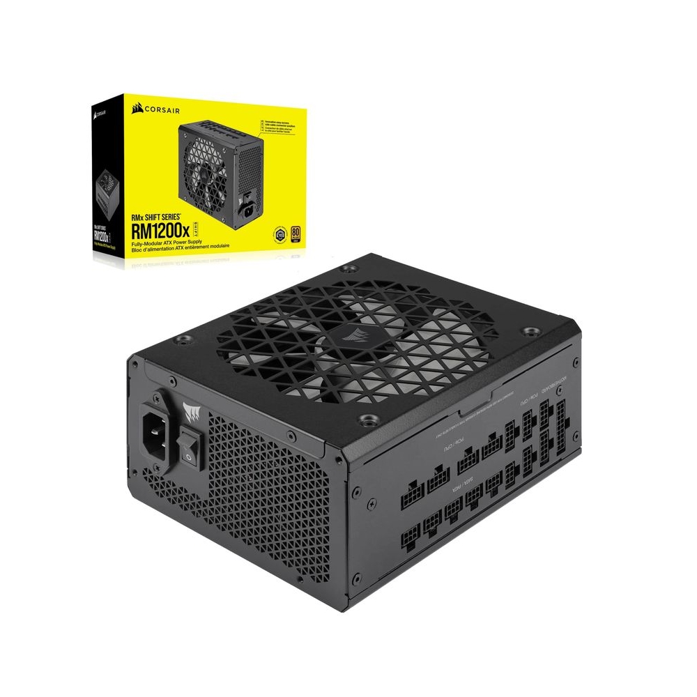 Corsair RM1200x Shift Fully Modular ATX Power Supply - Modular Side Interface - ATX 3.0 & PCIe 5.0 Compliant - Zero RPM Fan Mode - 105°C-Rated Capacitors - 80 Plus Gold Efficiency - Black