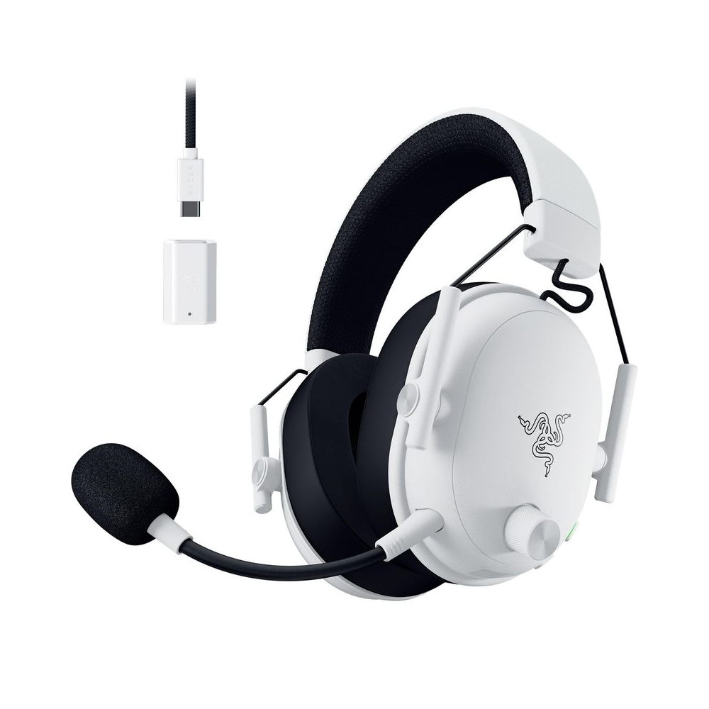 Razer BlackShark V3 Wireless Gaming Headset for PC: 50mm Drivers - Super Wideband Mic - 2.4 GHz, Bluetooth, USB - Works with Mac, PS5, Nintendo Switch, Smartphone - 70 Hr Battery - White