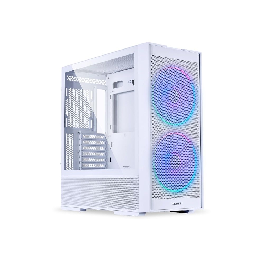 LIAN LI LANCOOL 206 ATX PC Case, RGB Gaming Computer Case, Mesh Front Panel Mid-Tower Chassis w/ 2 ARGB PWM Fans Pre-Installed, USB Type-C Port, Tempered Glass Side Panel (White)