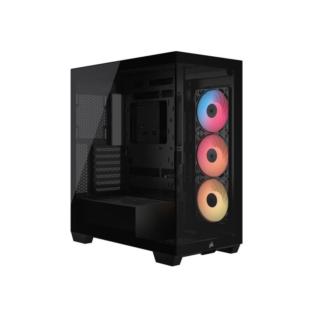 CORSAIR 3500X RS-R ARGB Mid-Tower PC Case – 3X Pre-Installed RS120-R ARGB Fans – GPU Anti-Sag Arm – Tempered Glass – Fits up to 10x 120mm Fans – Reverse Connection Motherboard Compatible, White