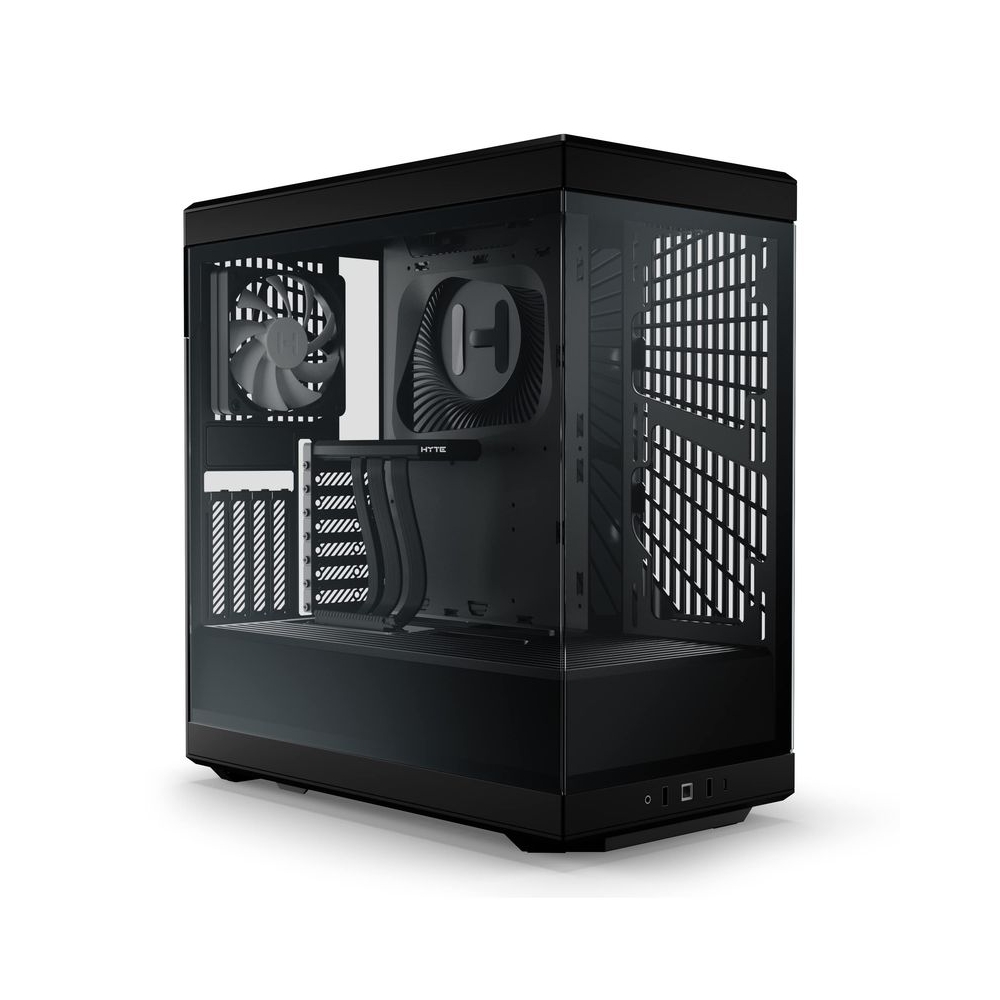 Hyte Y40 Modern Aesthetic Panoramic Tempered Glass Mid-Tower ATX Computer Gaming Case with PCIE 4.0 Riser Cable Included | Black/White (CS-HYTE-Y40-BW)