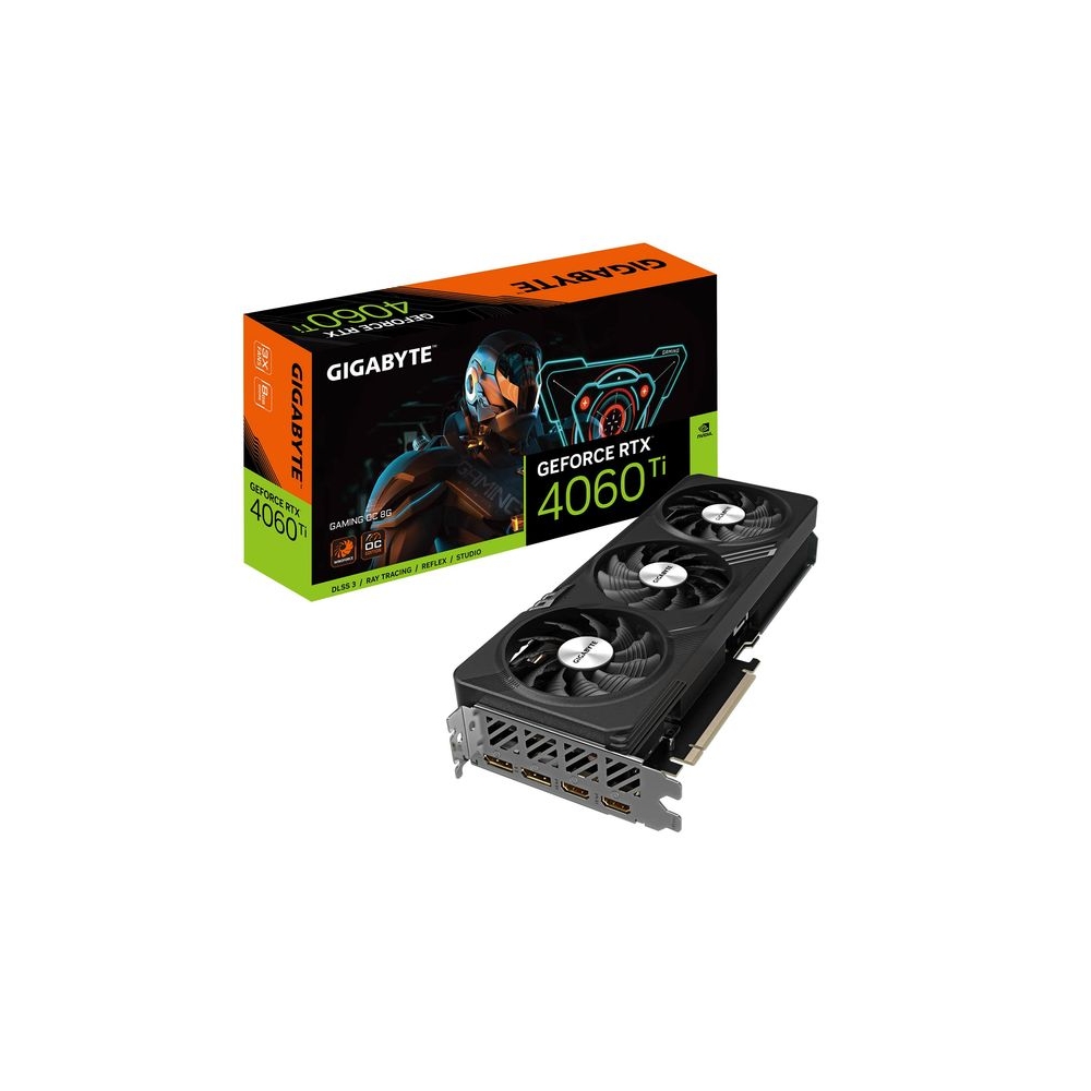 Gigabyte GeForce RTX 4060 Ti Gaming OC 8G Graphics Card, 3X WINDFORCE Fans, 8GB 128-bit GDDR6, GV-N406TGAMING OC-8GD Video Card