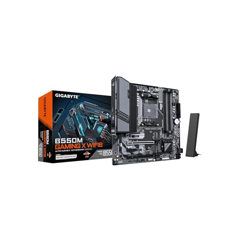 GIGABYTE B550M Gaming X WIFI6 Motherboard, Supports AMD AM4 Ryzen 5000 Processors, Micro-ATX, DDR4, 2X M.2, PCIe 4.0, WIFI6, 1GbE LAN, EZ-Latch