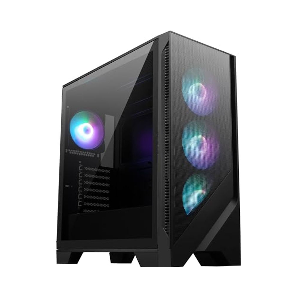 MSI MAG Forge 320R Airflow Mid-Tower PC Case - ATX Capacity, RTX 40 GPU Support, ARGB Fans, Magnetic Dust Filters, Tempered Glass, 1-6 ARGB Control Board, USB 3.2 Gen 1 Type-A