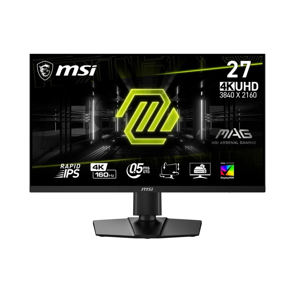 MSI MAG 274UPF E2 27 Inch UHD Gaming Monitor - 3840 x 2160 Rapid IPS Panel, 160 Hz/0.5ms (GtG, Min.), 133% sRGB Colour Gamut, Frameless Design, VESA DisplayHDR 400 - DisplayPort 1.4a, HDMI, USB Type-C