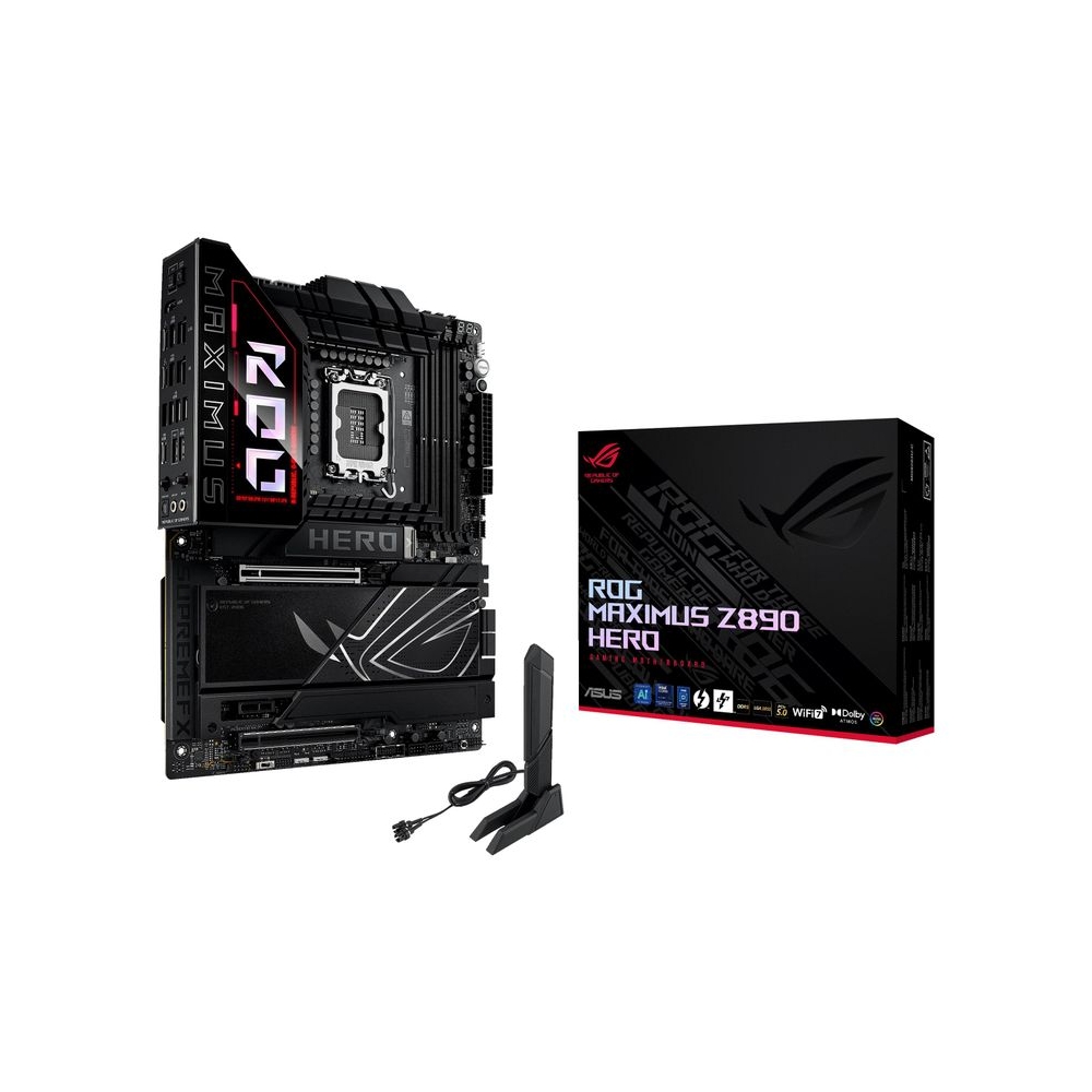 ASUS Intel ROG Maximus Z890 Hero ATX Motherboard, 22+1+2+2 Power Stages, DDR5 Slots, PCIe 5.0 with Full Support for Next-gen GPUs, six M.2 Slots, WiFi 7, AI Overclocking, PCIe Slot Q-Release Slim