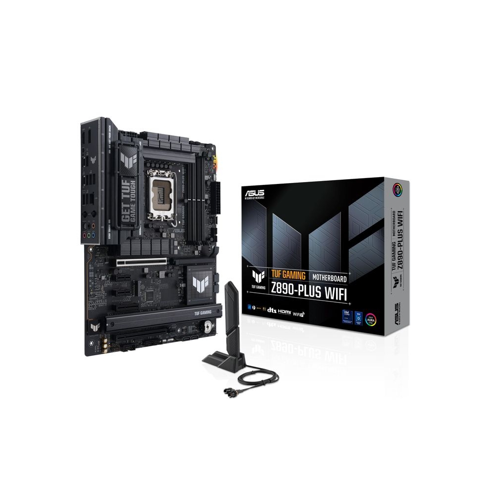 ASUS TUF Gaming Z890-PLUS WiFi Intel ATX Motherboard, 16+1+2+1(80A) Power Stages,DDR5, PCIe 5.0 w/Full Support for Next-gen GPUs,1xUSB4, Front USB 20Gbps, 4 x M.2 Slots, Wi-Fi 7, Intel 2.5 Gb