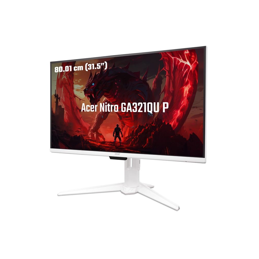 acer GA321QU 31.5 Inch WQHD VA Gaming Smart Monitor, 180Hz Refresh Rate, Android OS, Wi-Fi, Bluetooth, Miracast, IoT, Webcam Support, Keyboard/Mouse Support, Ergostand, Remote Control, AMD FreeSync
