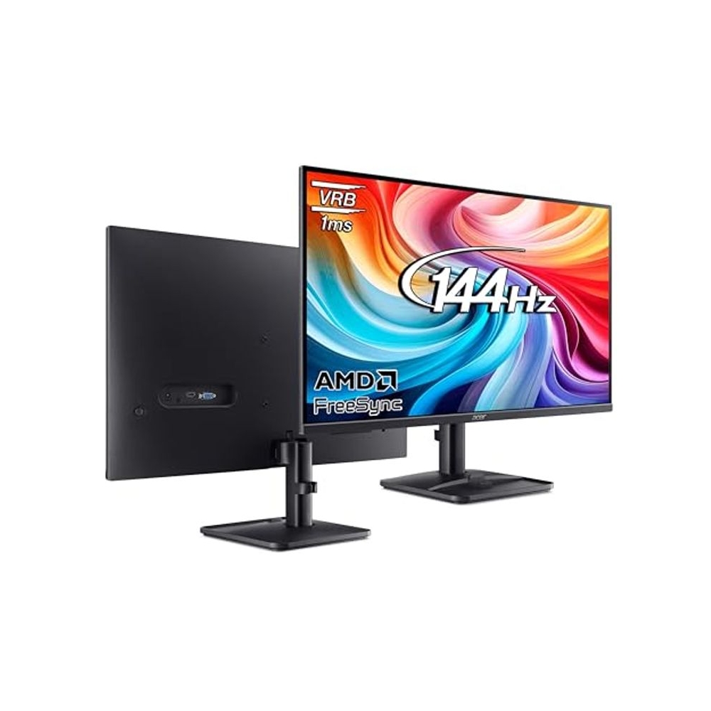 acer EK240Y P0 23.8 Inch VA Panel Full HD Backlit LED Monitor I 144Hz Refresh Rate, 1MS VRB Response Time, AMD FreeSync I 1 x VGA 1 x HDMI with Inbox HDMI Cable I Zero Frame Design I Eye Care I Black
