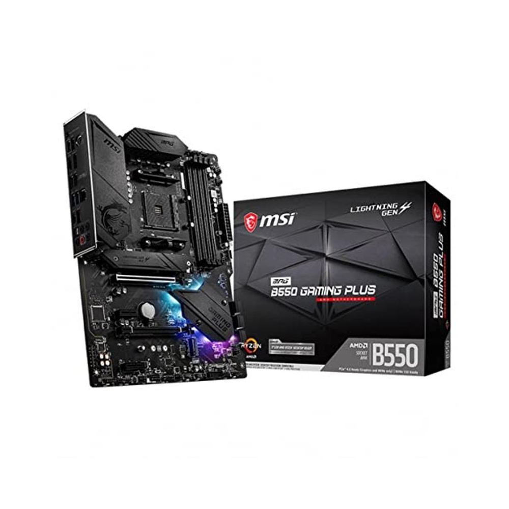 MSI MPG B550 Gaming Plus AMD AM4 DDR4 m.2 USB 3.2 Gen 2 HDMI ATX Motherboard AMD Ryzen 5000 Series Desktop Processors