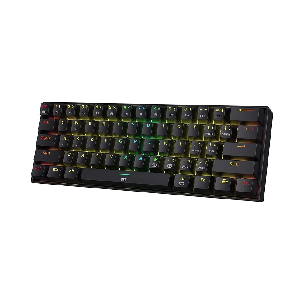 Redragon K630 Dragonborn 60% Wired RGB Gaming Keyboard, 61 Keys Compact Mechanical Keyboard with Tactile Brown Switch, Pro Driver Support, Black