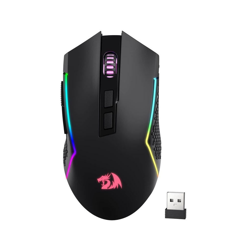 Redragon M693Gaming Mouse, 8000 DPI w/ 3-Mode Connection, BT & 2.4G Wireless, 7 Macro Buttons, Durable Power Capacity and RGB Backlight for PC/Mac/Laptop