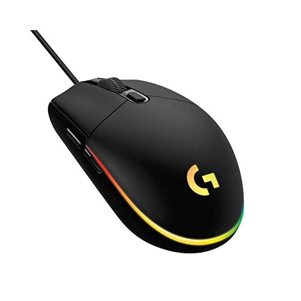 Logitech G102 Light Sync Gaming Mouse with Customizable RGB Lighting, 6 Programmable Buttons, Gaming Grade Sensor, 8K DPI Tracking,16.8mn Color, Light Weight - Black