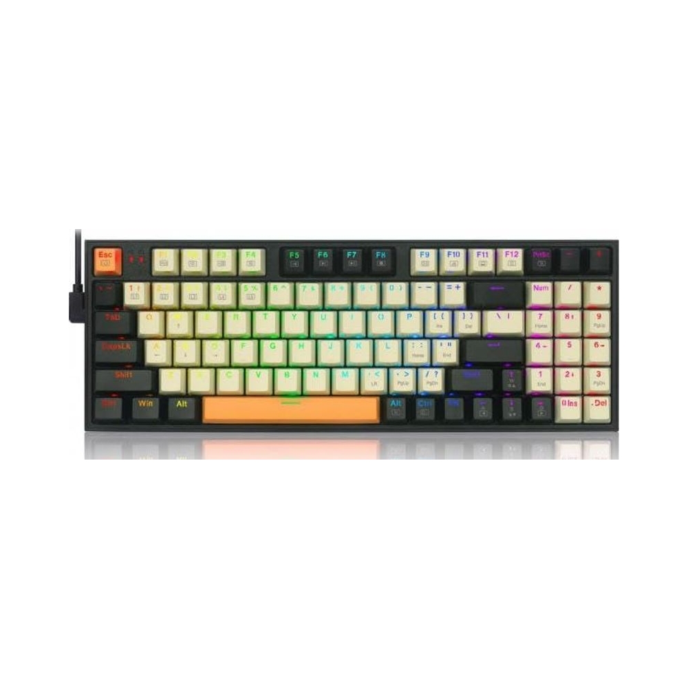 Redragon Mechanical Gaming Keyboard, Wired Mechanical Keyboard with RGB Backlit, 94 Keys, Programmable Macro Editing, Numeric Pad, Red Switches, Compact Keyboard Mechanical for Pc Mac Ipad, K636CLO