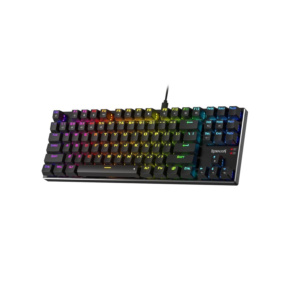 Redragon K660 (K556 TKL) RGB Wired Gaming Keyboard, 80% 87 Keys Mechanical Keyboard w/Aluminum Base, Upgraded Hot-Swap Socket and Noise Absorbing Foams, Quiet Linear Red Switch