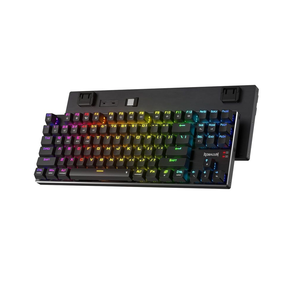 Redragon K556 PRO TKL Wireless RGB Gaming Keyboard, 80% 87 Keys, Tri-Mode Aluminum Keyboard with Mac Function Keys, Hot Swap Sockets and Noise Absorption Shape, Switch