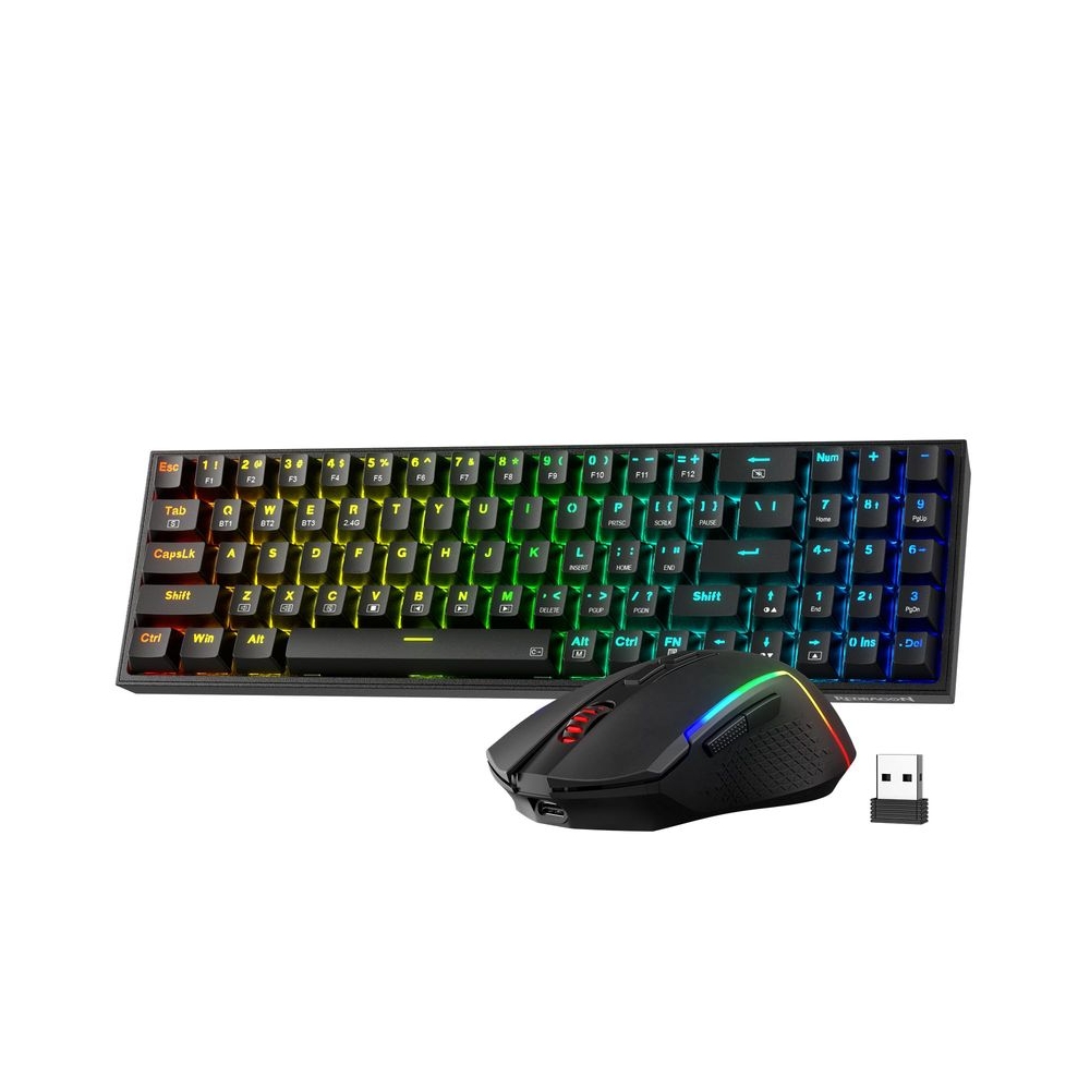 Redragon BS136 Gaming Keyboard & Mouse Combo, 75% K628 Tri-Mode Wireless RGB Mechanical Keyboard and 7200 DPI Gamer Mouse Bundle