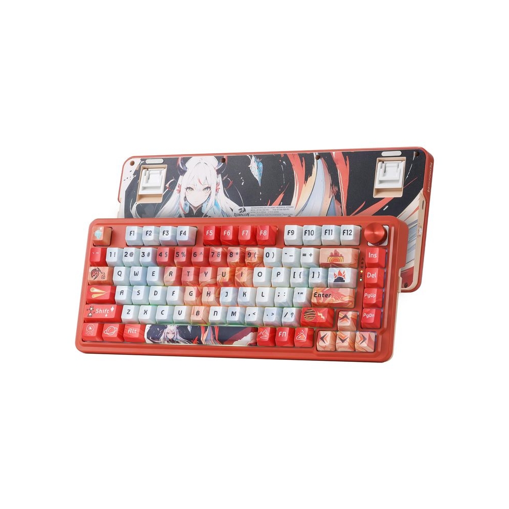 Redragon K673 PRO SE 75% 81 Keys Wireless Gasket RGB Gaming Keyboard, 3-Mode Anime Mechanical Keyboard w/Hot-Swap Socket, Dedicated Knob Control & 5-Layer Noise Dampening, Custom Hi-Fi Linear Switch