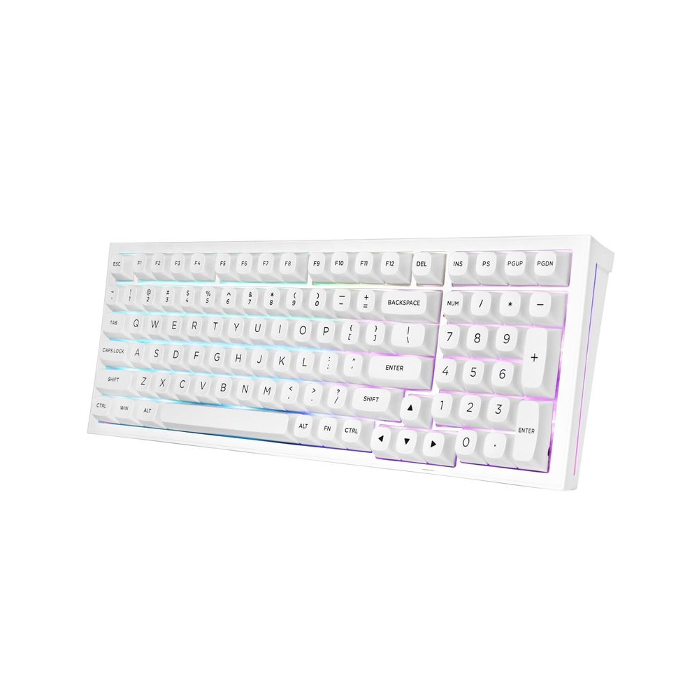 Redragon K723 Wireless Mechanical Gaming Keyboard, RGB Backlit, Linear Switches, 99 Keys Compact for PC Gamer, White