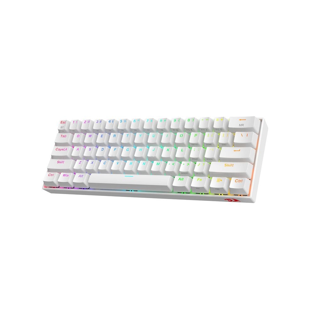 Redragon K530 Draconic 60% Compact Rgb Wireless Mechanical Keyboard,61 Keys Tkl Designed 5.0 Bluetooth Gaming Keyboard With Brown Switches And 16.8 Million Rgb Lighting For Pc,Laptop,Cell Phone(White)