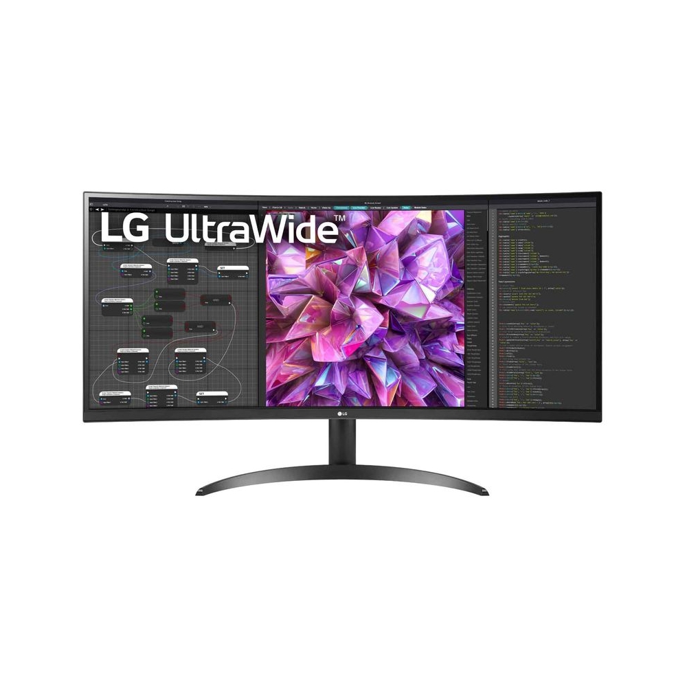LG 34WQ60C Curved UltraWide Monitor, 34 inch (86.7 cm) IPS QHD, Multitasking with Ease, Color Calibrated - Display Port, HDMI x 2, Black Color