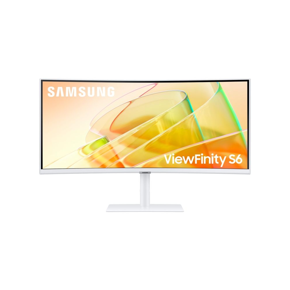 Samsung 34"(86.4cm) ViewFinity S6 Curved Monitor with Thunderbolt 4|Ultrawide WQHD 3440 X 1440|100hz|SRGB 115%|LAN Port|Speaker|KVM Switch|PIP|PBP|HDR10|HAS Swivel|LS34C650TAWXXL|Warm White