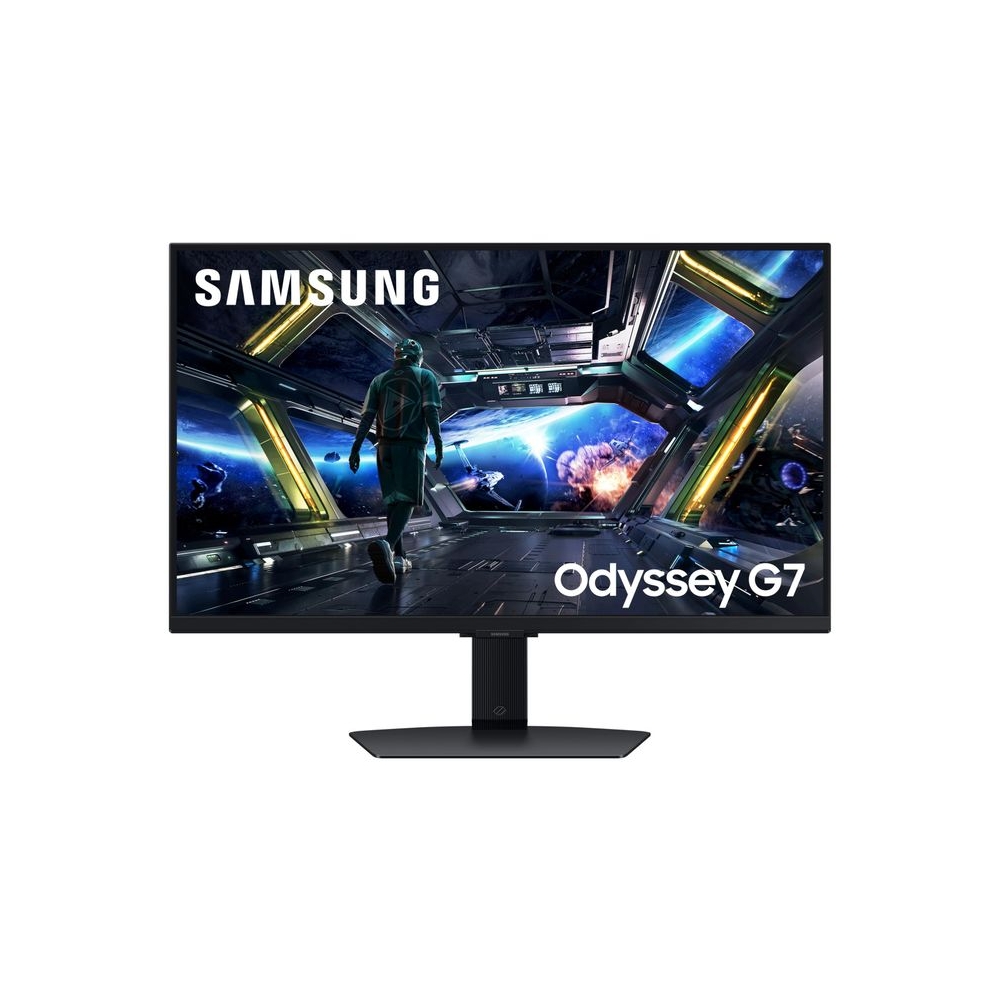 Samsung 27"(68.5cm) Odyssey G7 4K Smart Gaming Monitor|UHD 3840 x 2160|Fast IPS panel|144 Hz|1ms|OTT Apps|VESA DisplayHDR400|Speakers|FreeSync Premium|LAN|WiFi|Bluetooth|HAS Pivot|LS27DG700EWXXL|Black