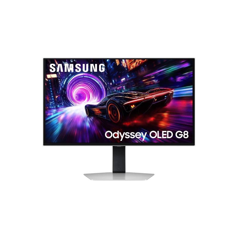 Samsung 27" (68.5cm) Odyssey G8 QD-OLED 4K Gaming Monitor|UHD 3840 x 2160|240Hz|0.03ms|HDR TrueBlack 400|OLED Safeguard+|FreeSync Premium Pro|Height-Tilt-Pivot Adjustable Stand|LS27FG810SWXXL|Silver