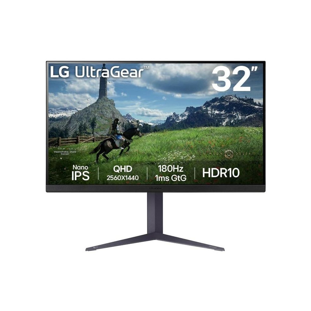 LG Ultragear 32GS85Q-B.AEU 32 inch Gaming Screen IPS Panel QHD (2560 x 1440), 1ms 180Hz, HDR 10, DCI-P3 98% (CIE1976), AMD FreeSync, NVIDIA G-Sync Compatible