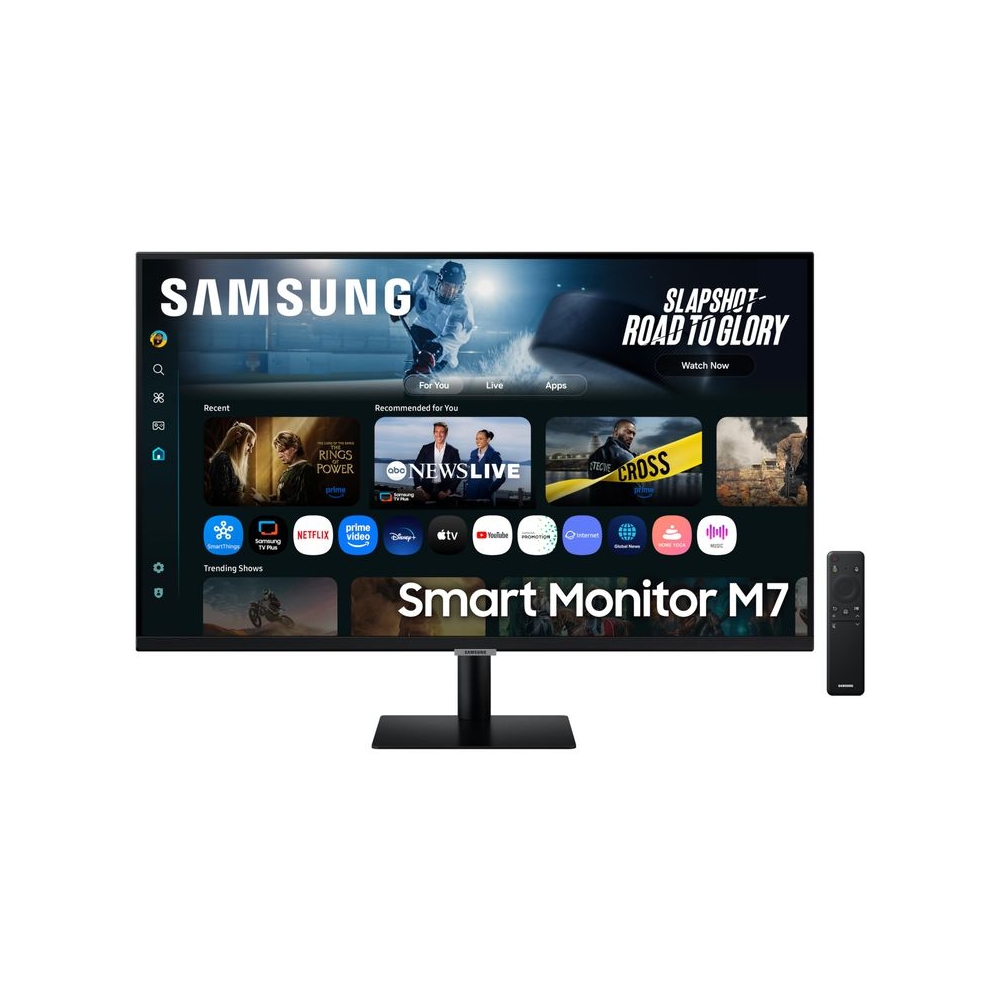 Samsung 32" (80 cm) 4K M7 Vision AI Smart Monitor|UHD 3840 x 2160|Smart TV Experience with AI|Type-C|Apple AirPlay|Gaming Bar|Remote|Speakers|Wi-Fi|Bluetooth|AI Picture & Sound|LS32FM700UWXXL|Black