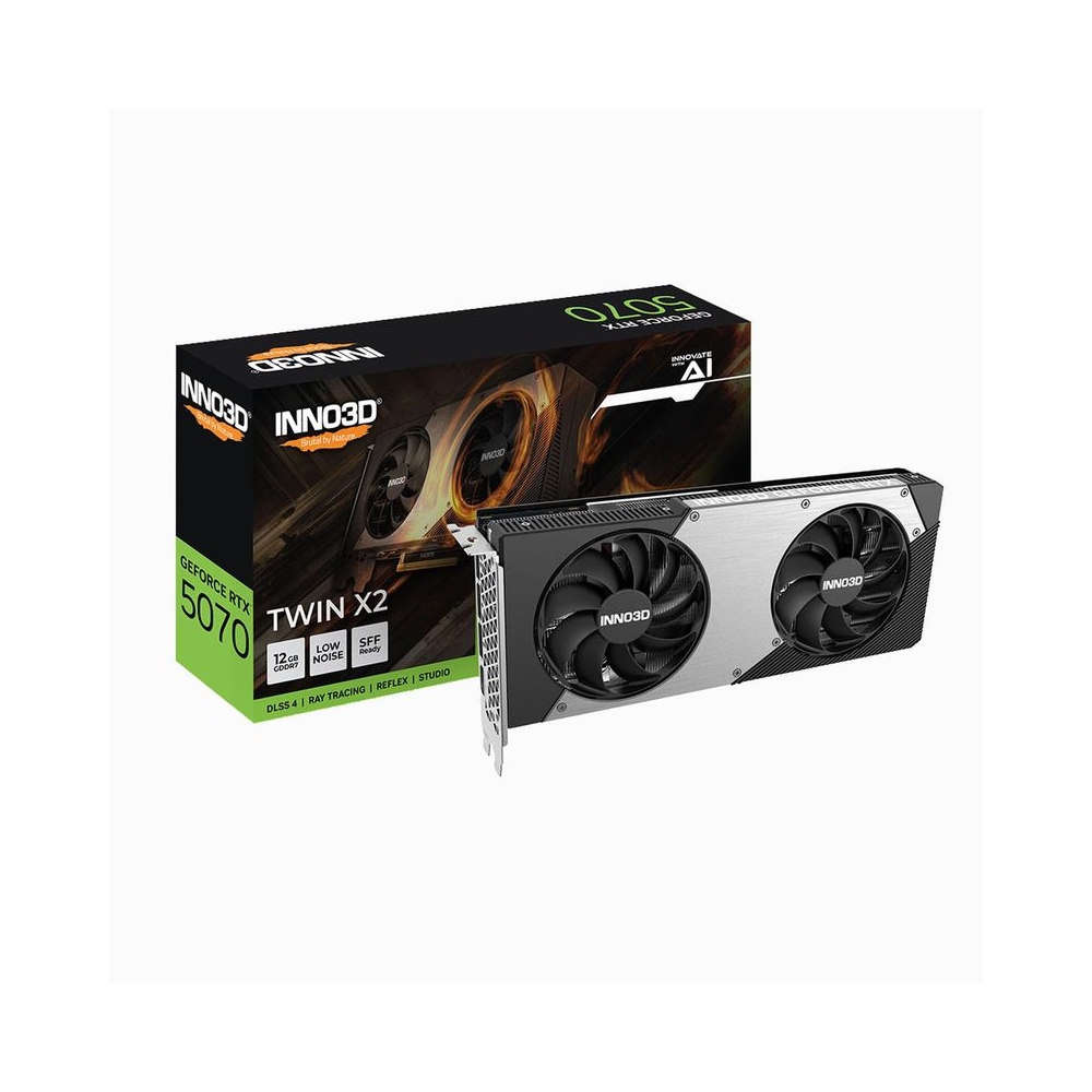 INNO3D NVIDIA Geforce Pci_E RTX 5070 Twin X2 12GB GDDR7 192-Bit PCI Express Gen 5 Gaming Graphics Card - N50702-12D7-195064N