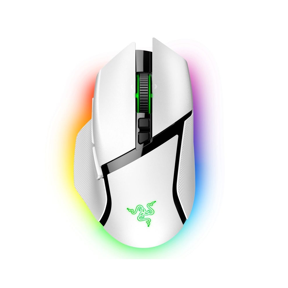Razer Basilisk V3 Pro Customizable Wireless Gaming Mouse: Fast Optical Switches Gen-3 -HyperScroll Tilt Wheel-Chroma RGB-11 Programmable Buttons-Focus Pro 30K Optical Sensor-White-RZ01-04620200-R3A1
