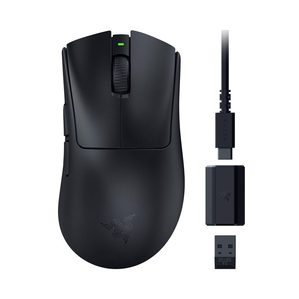 Razer DeathAdder V3 HyperSpeed Wireless Esports Gaming Mouse: 55 g Lightweight - Ergonomic & Smooth Touch Texture - Up to 100 Hr Battery - Gen 3 Optical Switches - Focus X 26K Optical Sensor - Black