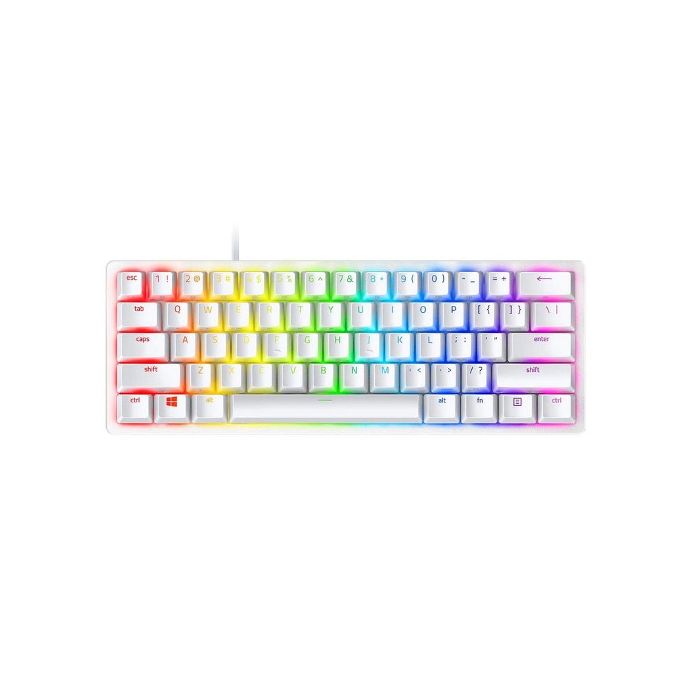 Razer Huntsman Mini - Mercury Edition - 60% Optical Gaming Keyboard (Clicky Purple Switch) - FRML Packaging
