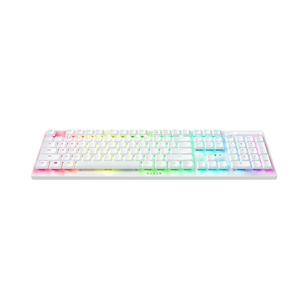 Razer DeathStalker V2 Pro - Wireless Low Profile Optical Gaming Keyboard (Clicky Purple Switch) - White Edition - US Layout - World Packaging