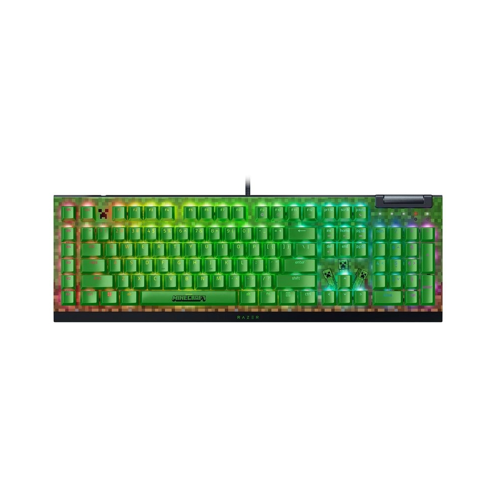 Razer BlackWidow V4 X Mechanical Gaming Keyboard: Green Switches Tactile & Clicky - 6 Macro Keys - Chroma RGB - Doubleshot ABS Keycaps - Sound Dampening & Stabilizers - Minecraft Edition