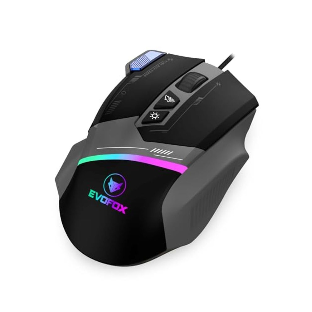 EvoFox Blaze Ultra Value 8 Button Programmable Gaming Mouse with 1000Hz Polling Rate | Gaming Grade DPI 200 to 12800 | Ultra-Responsive 7000fps | RGB Lights with Music sync Mode | Windows Software